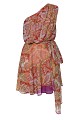 Printed one-shoulder mini dress