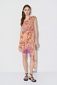 Printed one-shoulder mini dress