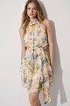 Vestido mini floral con cuello halter