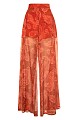 High-waisted printed trousers