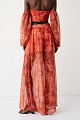 High-waisted printed trousers