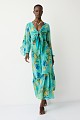Maxi floral skirt with ruffles