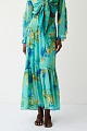 Maxi floral skirt with ruffles