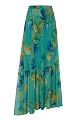 Maxi floral skirt with ruffles