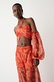 Printed off-shoulder bustier top