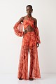 Printed off-shoulder bustier top