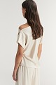 Blusa de satén con un solo hombro - Gold label