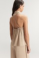 Blusa de satén con un solo hombro - Gold label