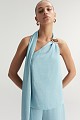 Satin blouse with one shoulder - Gold label