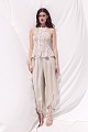 Top cu guler halter și broderie - Gold label