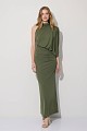 Vestido largo drapeado con un solo hombro - Gold Label