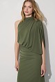 Vestido largo drapeado con un solo hombro - Gold Label