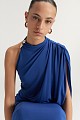 Vestido largo drapeado con un solo hombro - Gold Label