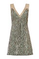 Vestido mini con lentejuelas y detalles transparentes – Gold Label