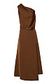 Vestido midi asimétrico de satén con un solo hombro - Gold Label