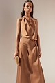 Vestido midi asimétrico de satén con un solo hombro - Gold Label