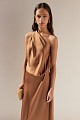 Vestido midi asimétrico de satén con un solo hombro - Gold Label