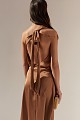 Vestido midi asimétrico de satén con un solo hombro - Gold Label