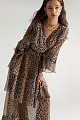 Maxi leopard dress with ruffles - Gold label