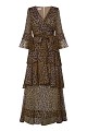 Maxi leopard dress with ruffles - Gold label