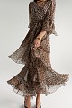 Maxi leopard dress with ruffles - Gold label