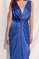 Vestido midi cruzado con acabado satinado - Gold Label