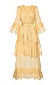 Vestido largo cruzado con volantes - Gold Label