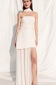 Vestido largo sin tirantes con transparencias - Gold Label