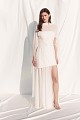 Vestido largo sin tirantes con transparencias - Gold Label