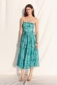 Vestido midi floral sin tirantes - Gold Label