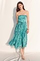 Vestido midi floral sin tirantes - Gold Label