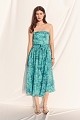 Vestido midi floral sin tirantes - Gold Label