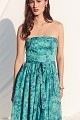Vestido midi floral sin tirantes - Gold Label