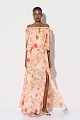 Vestido largo floral con hombros descubiertos - Gold Label