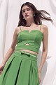 Bustier crop con tirantes y acabado satinado - Gold Label