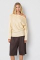 Off-shoulder satin-look blouse