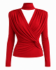 Crepe wrap blouse