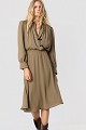 Crepe midi dress with decorative buttons