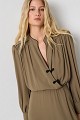 Crepe midi dress with decorative buttons