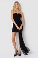 Strapless mini dress with scarf