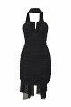 Strapless mini dress with scarf