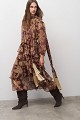 Paisley print midi dress with ruffle details