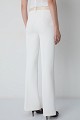 High-waisted flared trousers with belt