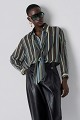 Striped oversized shirt with scarf