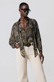 Printed oversized shirt with scarf