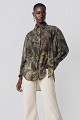 Printed oversized shirt with scarf