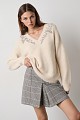 Plaid skort with a front slit