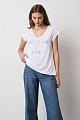 V-neck T-shirt with a printed design