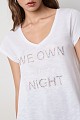 V-neck T-shirt with a printed design