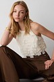 Sleeveless cropped top with ruffles - Gold label